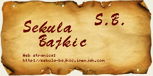 Sekula Bajkić vizit kartica